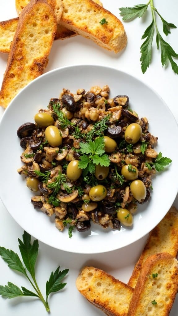 savory mushroom olive spread