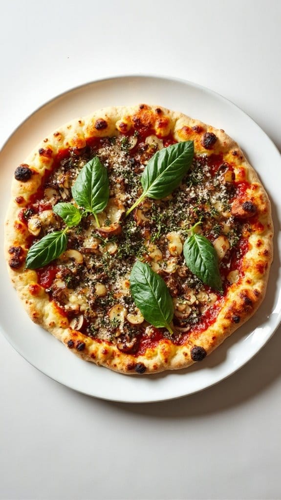 savory wild mushroom pizza