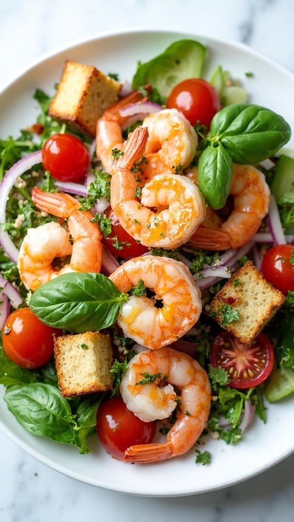 shrimp and bread salad