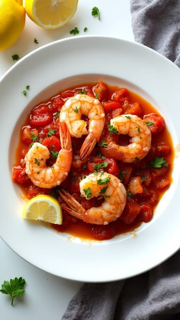 shrimp tomato skillet dish