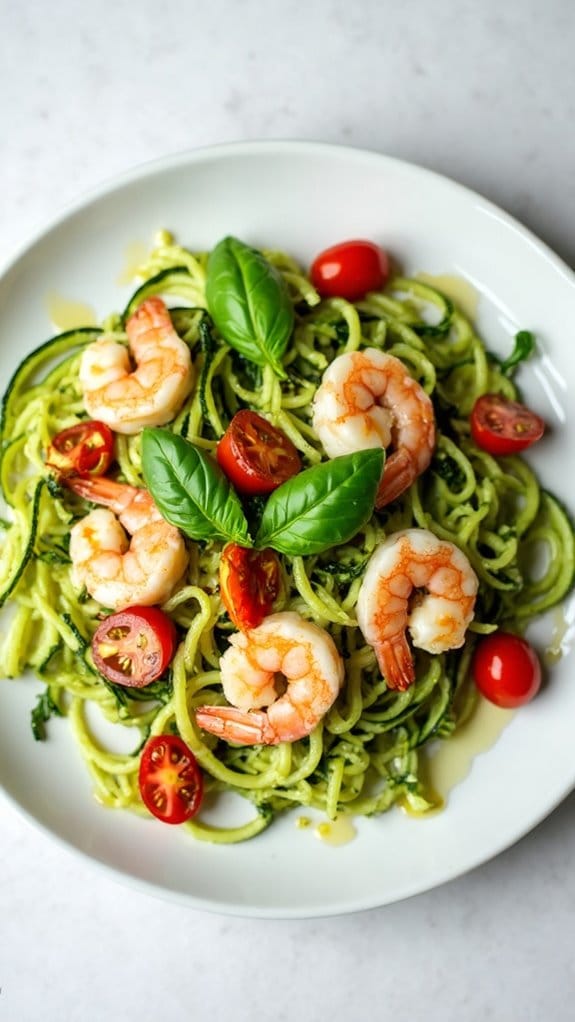 shrimp zucchini noodle dish