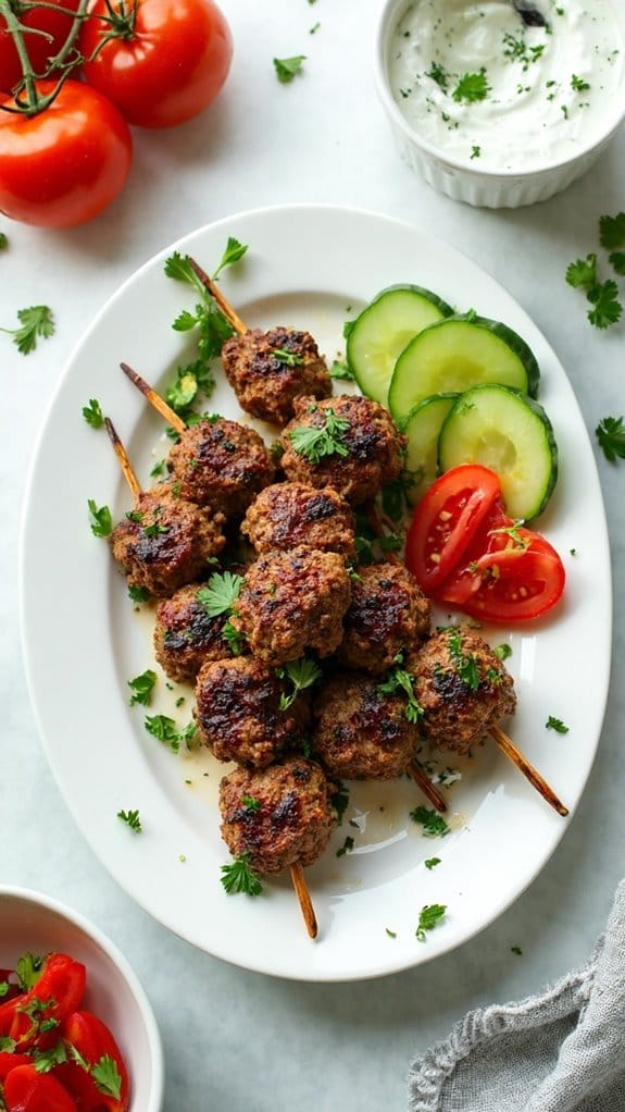 spiced ground beef skewers