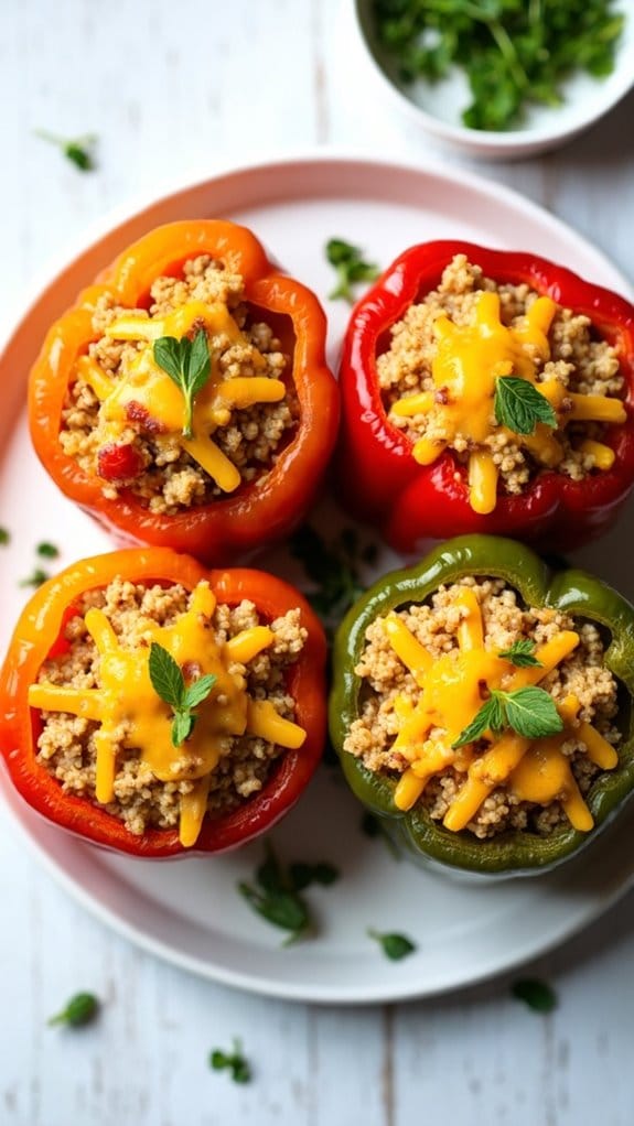 spicy chicken filled peppers