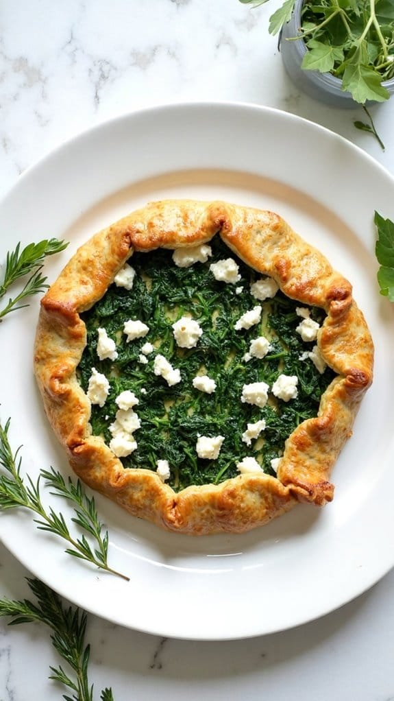 spinach feta almond flour pie