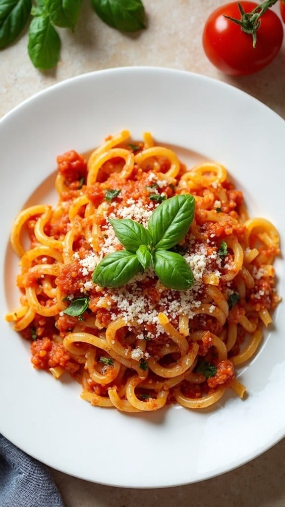 tomato basil flavored pasta