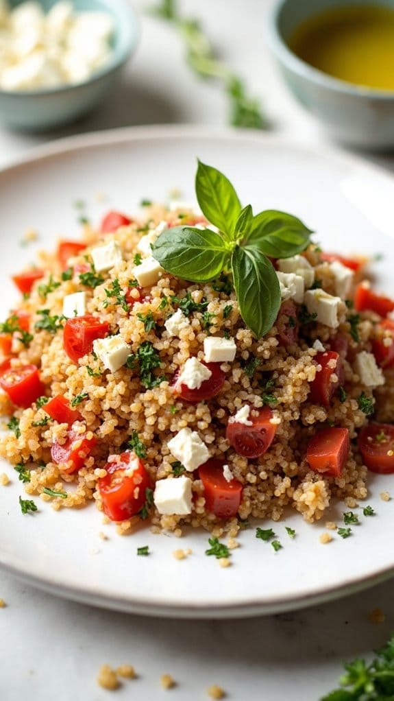 tomato feta quinoa dish