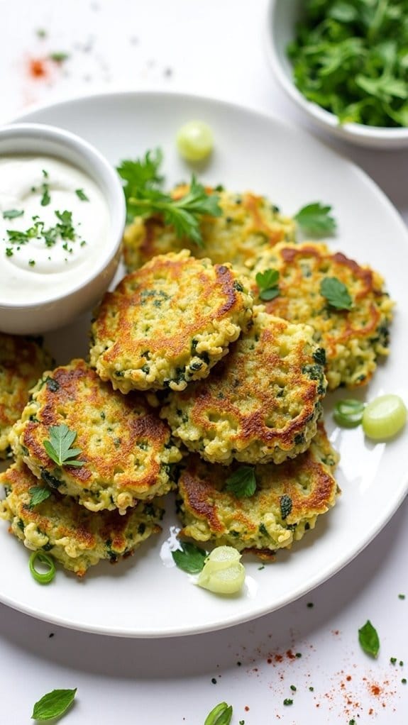 zucchini brown rice fritters