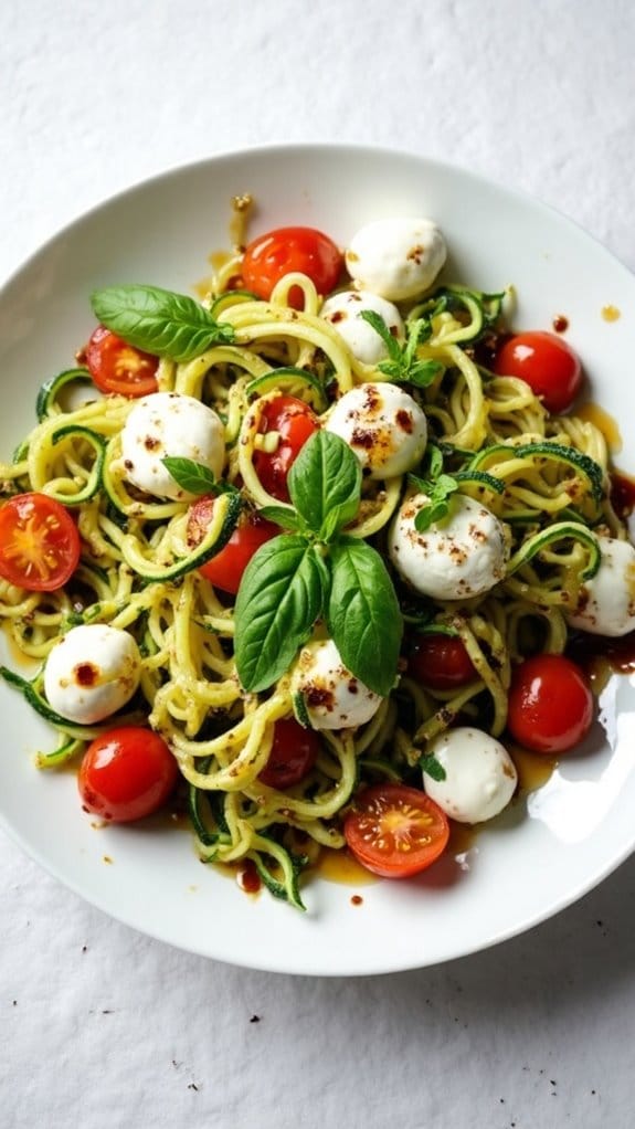 zucchini noodles with caprese